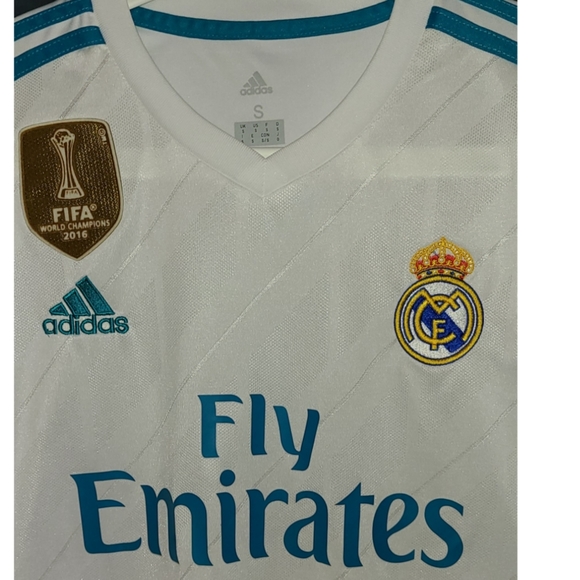 REAL MADRID FC 2016 ADIDAS FLY EMIRATES FIFA HOME LALIGA JERSEY - Picture 5 of 7